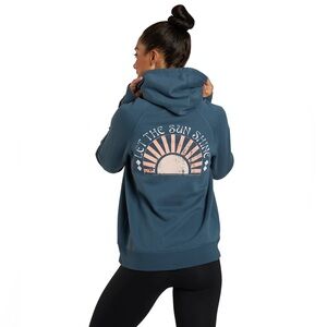 Spiritual Gangster Blue Hoodie with Pink Sun Design